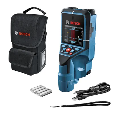 Детектор за откриване и локализиране на скрити обекти Bosch за метал, дърво, пластмаса и кабели, D-tect 200 C