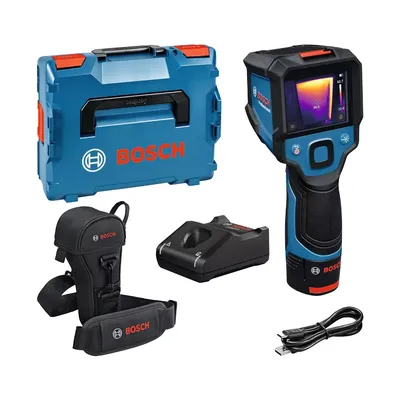 Дигитална термокамера Bosch с 1 батерия и зарядно, 12 V, 2 Ah, от -20 до +450 °C, GTC 12V-450-13