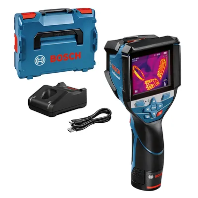 Дигитална термокамера Bosch с 1 батерия и зарядно, 12 V, 2 Ah, от -20 до +600 °C, GTC 600 C