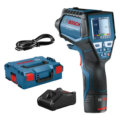 Дигитална термокамера Bosch с 1 батерия и зарядно, 12 V, 2 Ah, от -40 до +1000 °C, GIS 1000 C