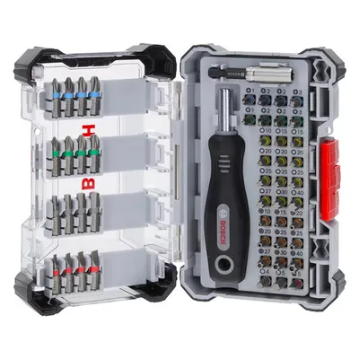 Комплект битове Bosch PH/PZ/SB/TX/SW с магнитен държач 1/4", 25 мм, 50 бр., Extra Hard