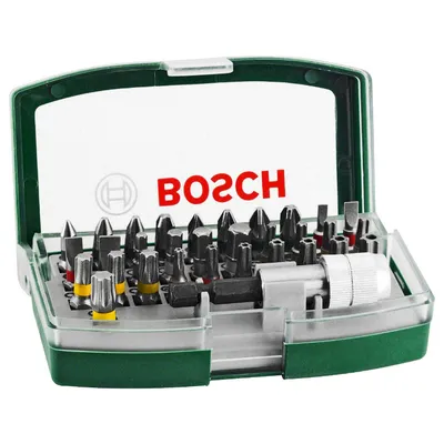 Комплект битове Bosch PH/PZ/SB/TX/SW с магнитен държач  1/4", 32 бр.