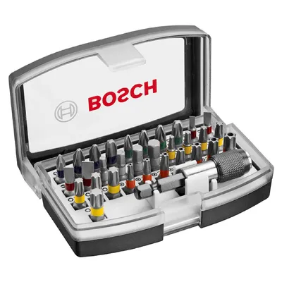 Комплект битове Bosch PH/PZ/SB/TX/SW с магнитен държач 1/4", 32 бр.