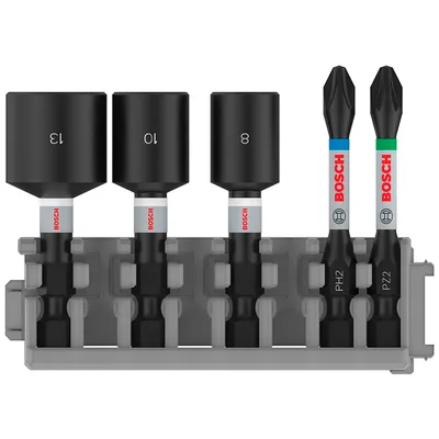 Комплект битове Bosch PH/PZ/SB/TX/SW с магнитен държач  1/4", 5 бр., PRO Impact Pick and Click