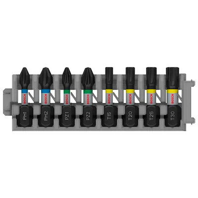 Комплект битове Bosch PH/PZ/TX 1/4", 25 мм, 8 бр., PRO Impact