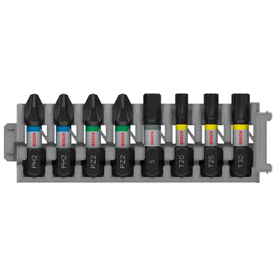 Комплект битове Bosch PH/PZ/TX/SB 1/4", 25 мм, 8 бр., PRO Impact