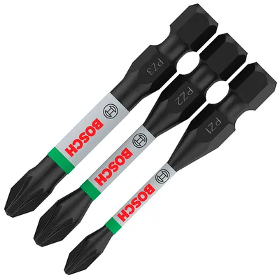 Комплект битове Bosch PZ 1, 2 и 3, 1/4", 55 мм, 3 бр., PRO PZ Impact