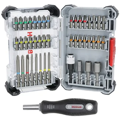Комплект битове Bosch с ръчни инструменти 44 бр., Extra Hard