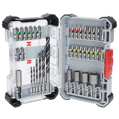 Комплект битове Bosch със свредла 35 бр., Extra Hard