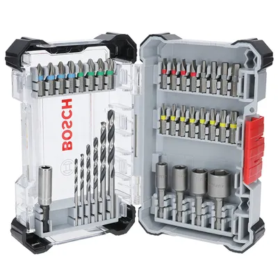 Комплект битове Bosch със свредла 35 бр., Extra Hard