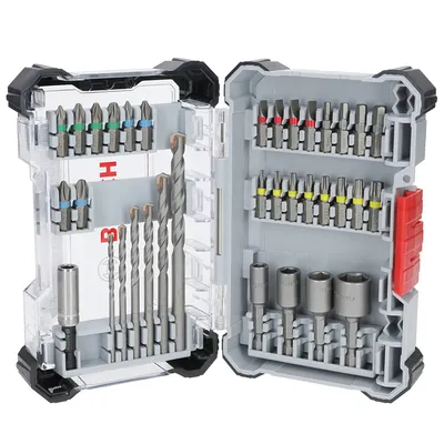 Комплект битове Bosch със свредла 35 бр., Extra Hard