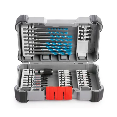 Комплект битове Bosch със свредла и държач 1/4", 35 бр., Impact Control Multi Construction