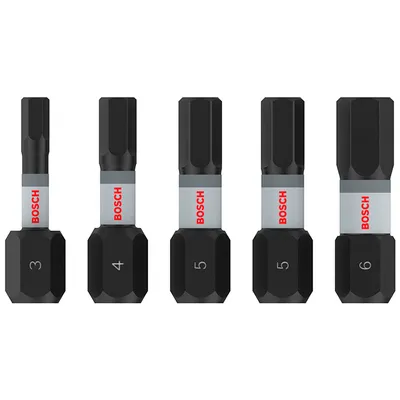 Комплект битове Bosch SW външен 6-стен 3, 4, 5, 6, 1/4", 25 мм, 5 бр., PRO H Impact
