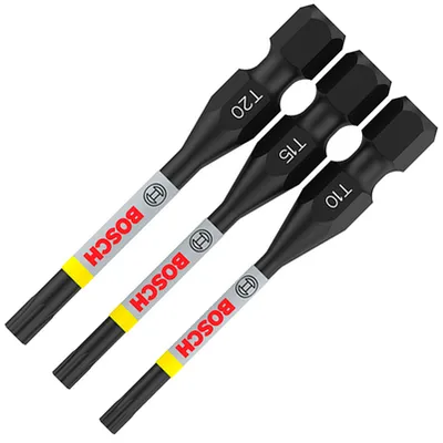 Комплект битове Bosch TX Torx TX 10/15/20, 1/4", 55 мм, 3 бр., PRO T Impact