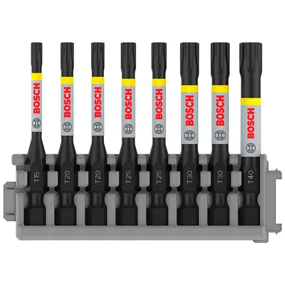 Комплект битове Bosch TX Torx  TX 15/20/25/30/40, 1/4", 55 мм, 8 бр., PRO T Impact