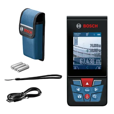Лазерна ролетка Bosch  с вградена батерия и USB кабел, 150 м, 0.15 мм/м, GLM 150-27 C