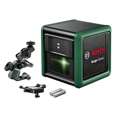 Линеен лазерен нивелир Bosch с 2 лъча  12 м, 0.6 мм/м, Quigo Green
