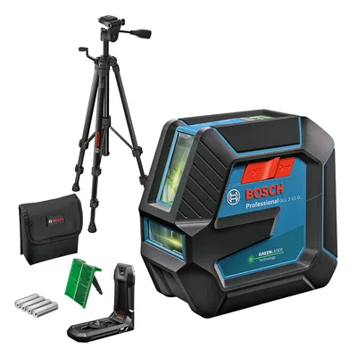 Линеен лазерен нивелир Bosch с 2 лъча с тринога 15 м, 0.3 мм/м, GLL 2-15 G