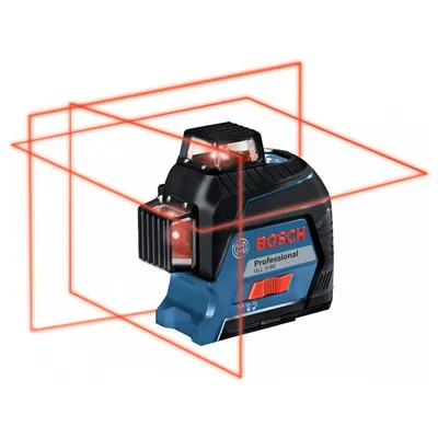 Линеен лазерен нивелир Bosch с 3 лъча  с 1 батерия и зарядно, 12 V, 2 Ah, 30 м, 120 м, 0.2 мм/м, GLL 3-80 C
