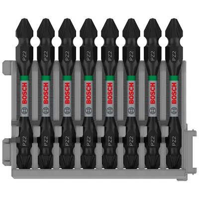 Накрайник бит Bosch двустранен  PZ 2, 1/4", 65 мм, 8 бр., PRO Impact
