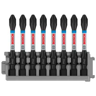 Накрайник бит PH Bosch Philips кръстат  PH2, 1/4", 55 мм, 8 бр., PRO PH Impact