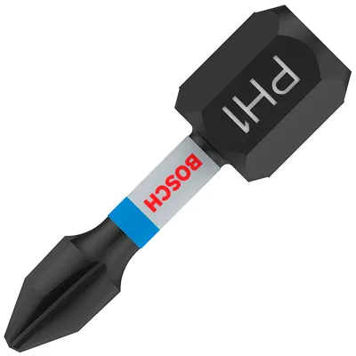 Накрайник бит PH Bosch Philips ударен, торсионен PH 1, 1/4", 25 мм, 2 бр., PRO Phillips Impact
