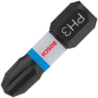 Накрайник бит PH Bosch Philips ударен, торсионен PH 3, 1/4", 25 мм, 2 бр., PRO Phillips Impact