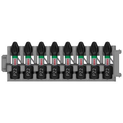 Накрайник бит PZ Bosch Pozidriv кръстат PZ2, 1/4", 25 мм, 8 бр., PRO PZ Impact
