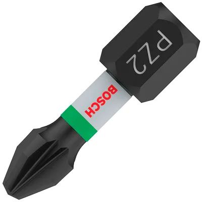 Накрайник бит PZ Bosch Pozidriv ударен, торсионен PZ 2, 1/4", 25 мм, 2 бр., PRO Pozidriv Impact