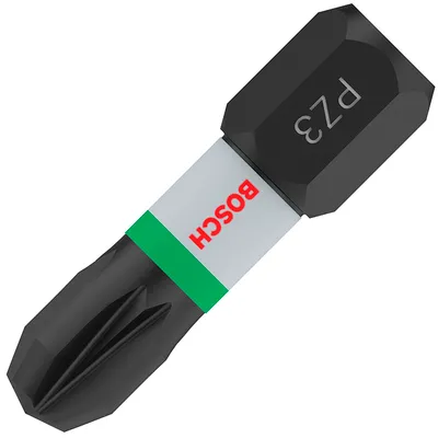 Накрайник бит PZ Bosch Pozidriv ударен, торсионен PZ 3, 1/4", 25 мм, 2 бр., PRO Pozidriv Impact
