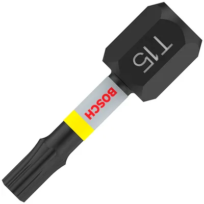 Накрайник бит TX Bosch Torx торсионен, ударен TX 15, 1/4", 25 мм, 2 бр., PRO Torx Impact