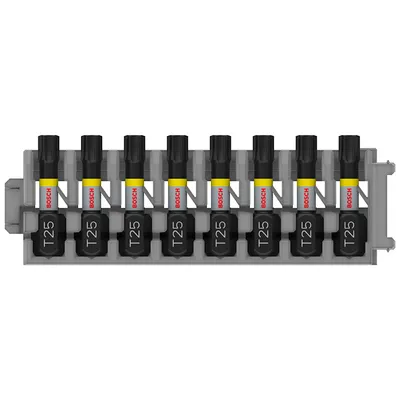 Накрайник бит TX Bosch Torx торсионен, ударен TX 25, 1/4", 25 мм, 8 бр., PRO T Impact