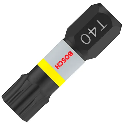 Накрайник бит TX Bosch Torx торсионен, ударен TX 40, 1/4", 25 мм, 2 бр., PRO Torx Impact