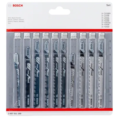 Нож за зеге Bosch комплект  праволинейно, 10 бр.
