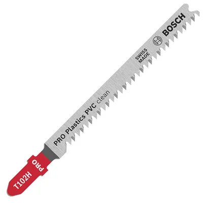 Нож за зеге Bosch с T-захват за пластмаса 100 мм, 11 TPI, праволинейно, PRO Plastics PVC clean T102H