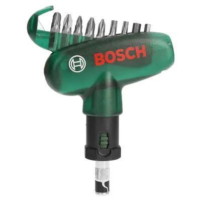Отвертка-държач с тресчотка Bosch комплект с битове  10 бр.