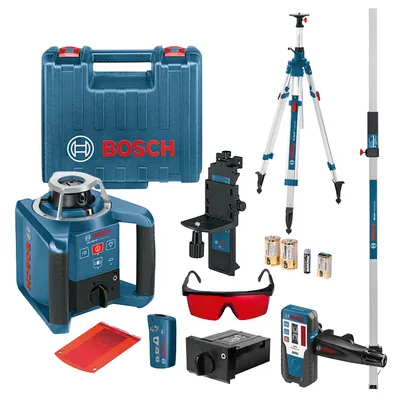 Ротационен лазерен нивелир Bosch с приемник и тринога  60 м, 300 м, 0.1 мм/м, GRL 300 HV