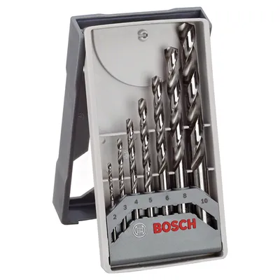 Свредло за метал HSS-G Bosch с цилиндрична опашка комплект 2-10 мм, 7 бр., PRO Metal HSS-G