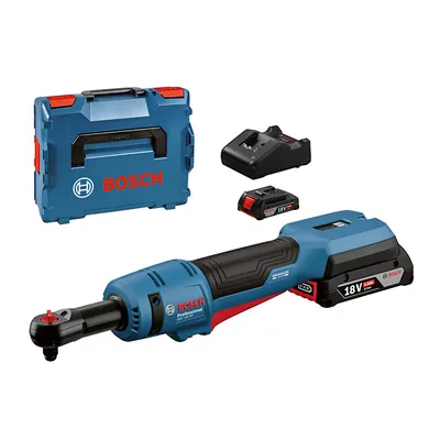 Акумулаторна тресчотка Bosch  с 2 батерии и зарядно, 18 V, 2 Ah, 60 Nm, квадрат, 3/8", GRC 18V-60