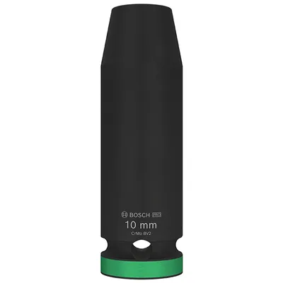 Вложка милиметрова Bosch 6-стен ударна удължена 10 мм х 1/2", PRO Impact