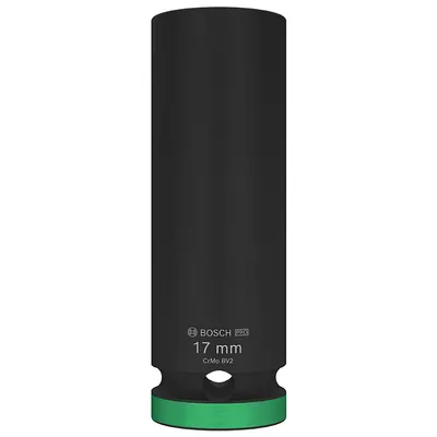 Вложка милиметрова Bosch 6-стен ударна удължена  17 мм х 1/2", PRO Impact