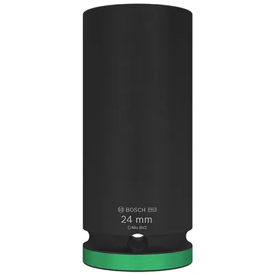 Вложка милиметрова Bosch 6-стен ударна удължена 24 мм х 1/2", PRO Impact