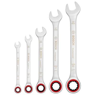 Звездогаечен ключ Bosch 6-стен/12-стен с тресчотка комплект  8-19 мм, 5 бр.