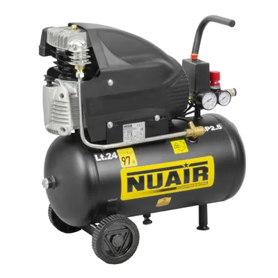 Електрически компресор NUAIR  2.5 к.с., 24 л, 260 л/мин, 10 bar, MK285/24