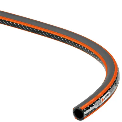 Градински маркуч за поливане Gardena PVC 2-слоен армиран 13 мм, 30 bar, 50 м, черно/оранжево, Comfort High FLEX