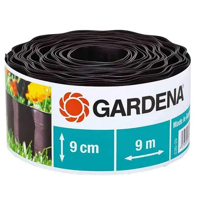 Ограничителна лента Gardena за оформяне на тревни площи кафява, 90 мм, 9 м