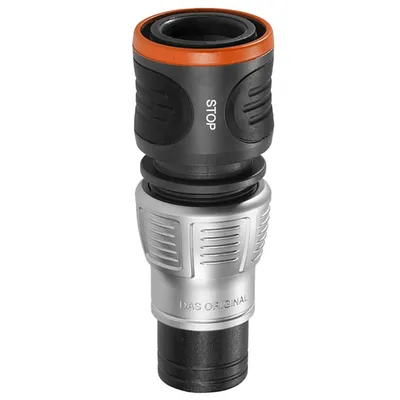 Съединител на маркучи Gardena бърза връзка Ж - маркуч със стоп клапа 1/2" - 5/8", Premium
