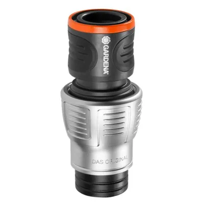 Съединител на маркучи Gardena бърза връзка Ж - маркуч със стоп клапа 3/4", Premium