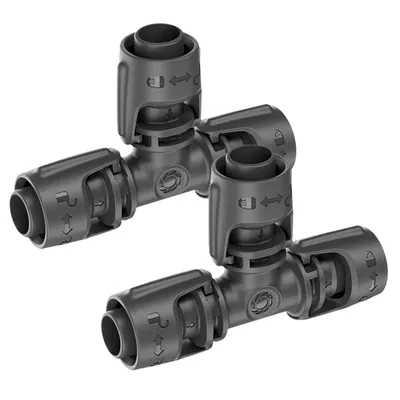 Съединител на маркучи Gardena троен за капково напояване  1/2 ", 13 мм, 2 бр.
