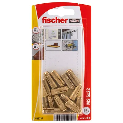 Набивен анкер Fischer за бетон без опорен пръстен поцинкован M6x22 мм, MS